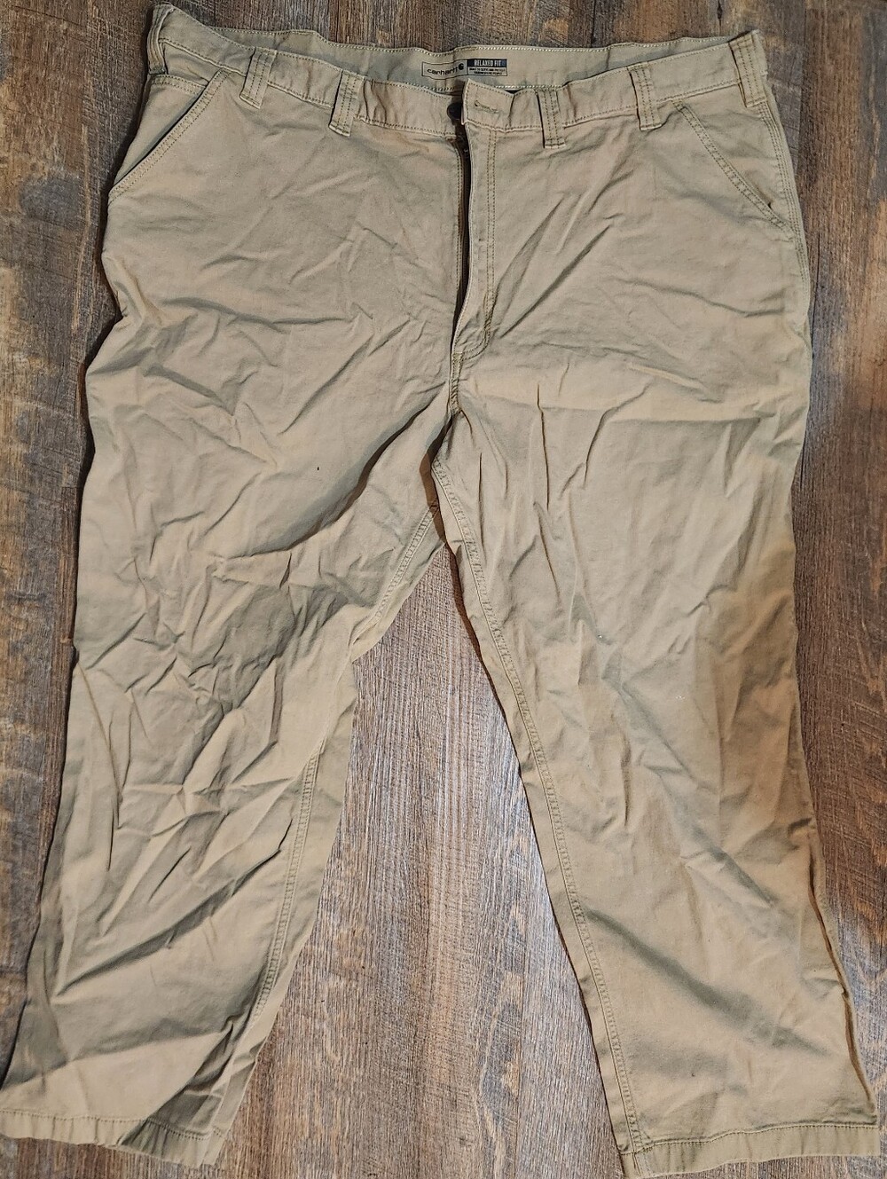 Carhartt Mens 48x30 Relaxed Fit Flannel Lined Pants Workwear Tan Comfortable